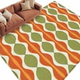 thumbnail image 2 of 6'x9' Area Rugs, Orange Green Geometric Indoor Outdoor Area Rug for Living Room Bedroom, Abstract Moire Modern Vintage Washable Bathroom Rugs Kitchen Floor Carpet Mats Home Decor Aesthetic, 2 of 8