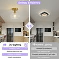 thumbnail image 3 of Deyidn 7.99-inch Gold Modern Semi-Flush Ceiling Light with Clear Glass Shade for Living Room - Creates a Warm Glow and Elevates Your Decor, 3 of 11