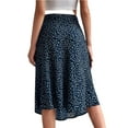 thumbnail image 4 of MAWCLOS Jupe Midi pour Femme Jupes Fendues Taille Haute Ample Plage Imprimé Floral Bleu m, 4 of 5