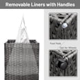 thumbnail image 6 of 70L Slim Laundry Hamper with Lid & Wheels, Rolling Laundry Basket with 2 Removable Liner Bags & 3 Mesh Bags, Narrow Dirty Clothes Basket, Foldable Handwoven Rattan Laundry Sorter, Grey, 6 of 8