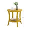 thumbnail image 2 of Roundhill Furniture Perth Round End Table with Shelf, Yellow, 2 of 7