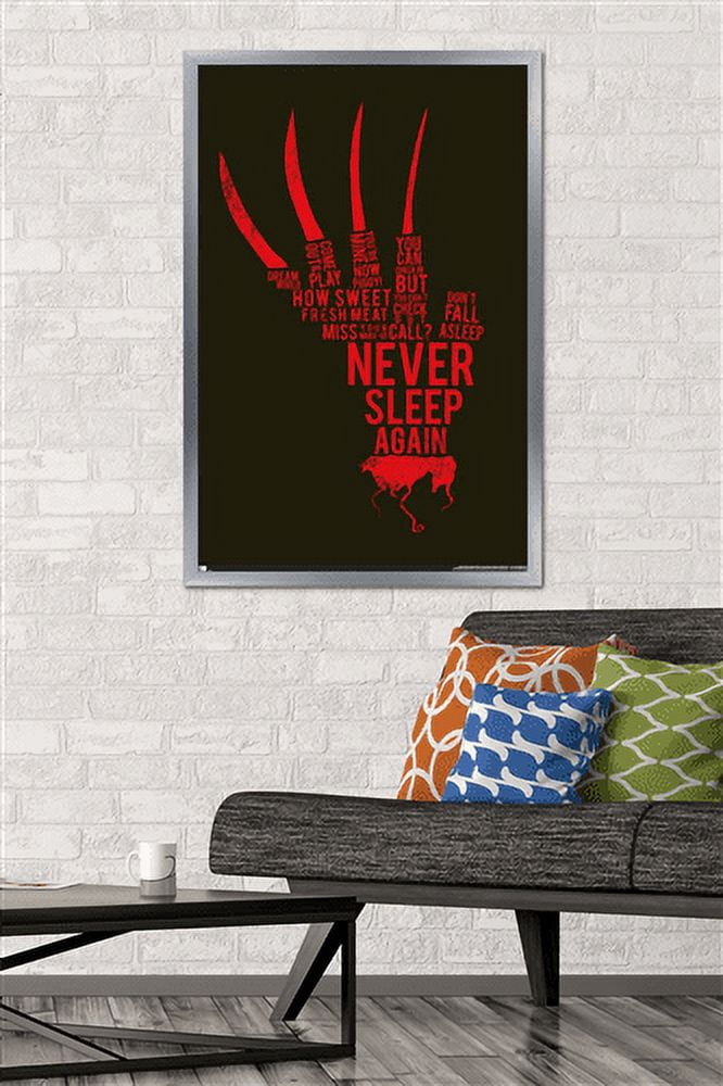 A Nightmare on Elm Street - Hand Text Wall Poster, 22.375" x 34", Framed