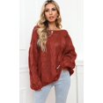 thumbnail image 2 of Pulls Femmes Robe Oversize Manches Longues Sexy hors Épaule Couleur Bloc Pull Pull Tops, 2 of 6