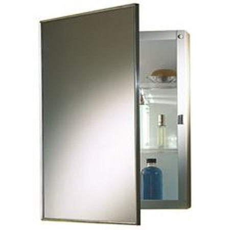 Nutone Recessed Swing-Door Medicine Cabinet, 16 In. X 22 In., Polished Stainless Steel Frame
