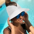 thumbnail image 4 of WSBArt Womens Sun Hat Wide Brim Summer UPF 50+ UV Protection Beach Sport Ponytail Sun Visor Cap, White, 4 of 7