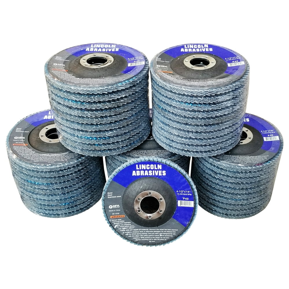 Flap Discs 41/2" x 7/8" 40 Grit 50 Pack Grinding Zirconia Walmart