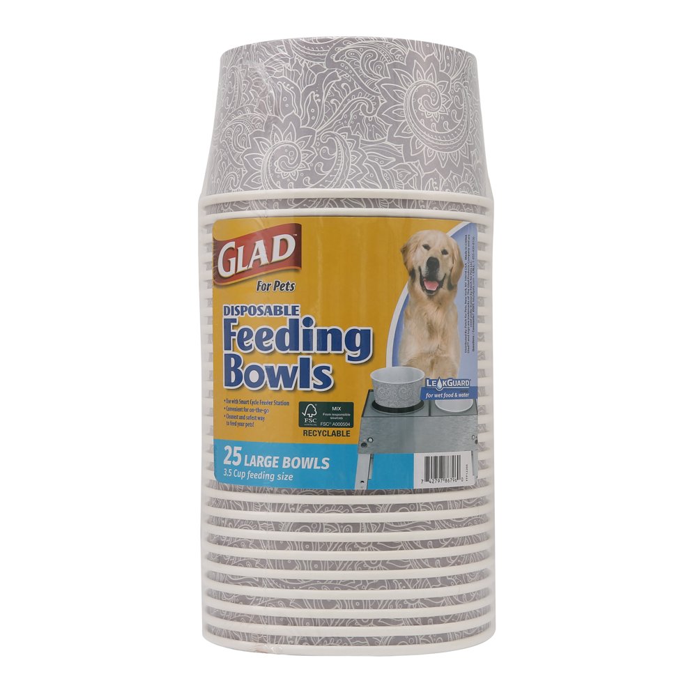 Glad for Pets Disposable Feeding Bowls Large Disposable Dog Bowls in