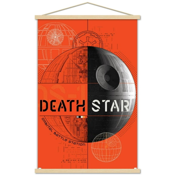 Star Wars: Power Of The Force - Death Star Wall Poster with Magnetic Frame, 22.375" x 34"
