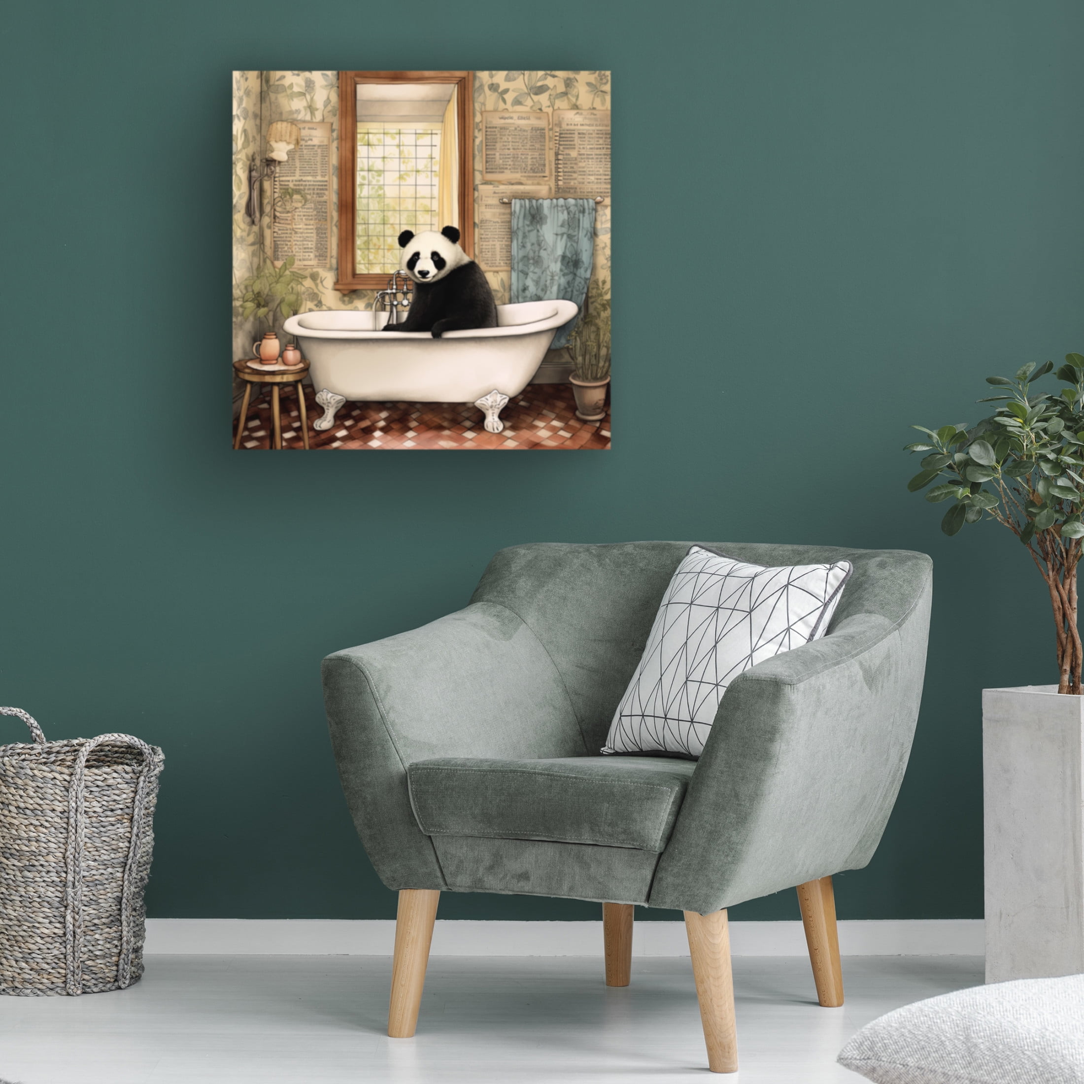 Canvas Wall Art - Sasha 'Bathtime 22' Wall Art for Living Room, Bedroom, or Office Décor by Trademark Fine Art - 35 x 35 Inches