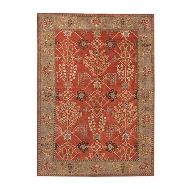 9� x 12� Burnt Orange and Mocha Brown Arts And Crafts
