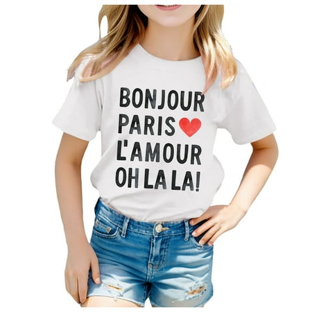 

KDFJPTH Kid Printed Casual Short Sleeve T Shirt Toddler Tops