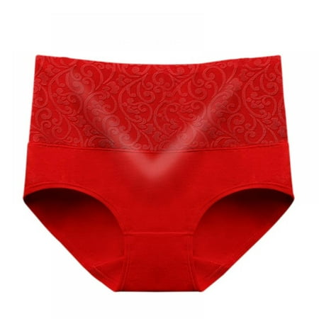 Lorddream Women s Pure Cotton Breathable Briefs L-3XL High Waist Tummy Control Jacquard Panty 1Pack