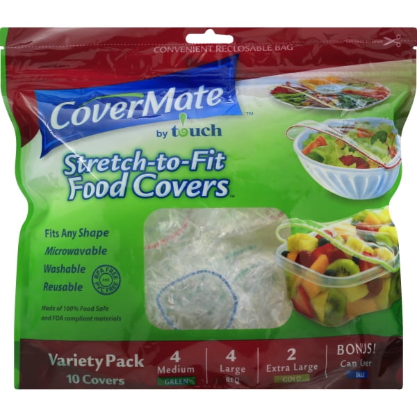 CoverMate Variety Pack StretchtoFit Food Covers, 10 covers