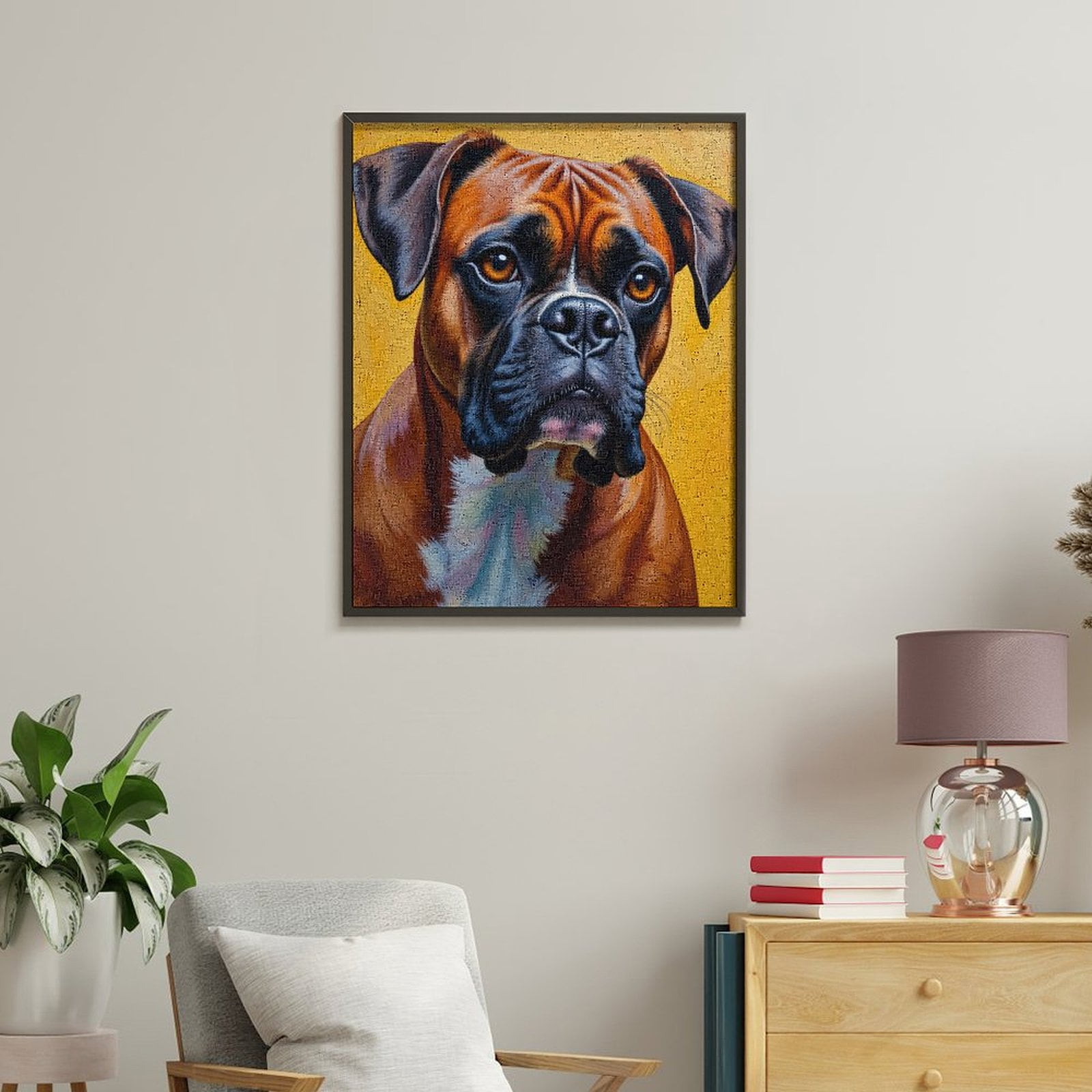 Paint by Numbers Kit for Adults, Boxer Dog Portrait Vibrant Art Paint by Numbers, Easy Paint by Numbers Kit for Adults Beginner, DIY Adult Paint by Number Kits on Canvas, Home Decor