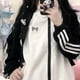 thumbnail image 1 of Sanrio-uniforme de béisbol de Hello Kitty, chaqueta de cuello alto con cremallera, estilo universitario, Kawaii, informal, deportivo, Kuromi, dibujos animados, 1 of 3