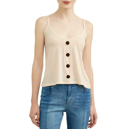 - Juniors' Button Front Knit Cami