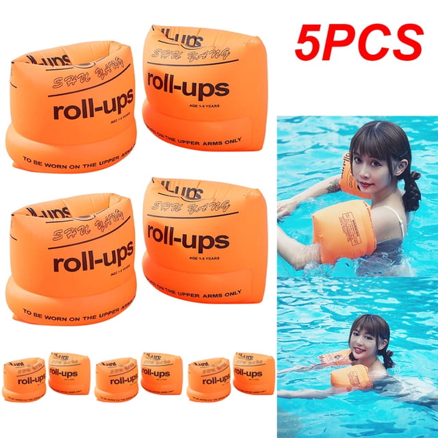 Mangas Inflables Gruesas para Nadar Y para Adultos Círculos Inflables para Brazos Mangas Redondas (naranja)