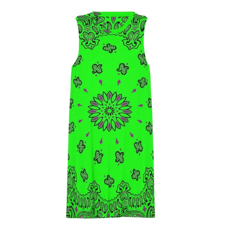 green emerald velvet dress Women Neon Green NEVER ENOUGH Printed T-Shirt Dress  FYVA