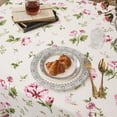 thumbnail image 3 of Pink Roses Tablecloth, Rosette Tablecover,Wrinkle Resistant and Washable Perfect for Kitchen,Dining Room,Outdoor,Picnic,Patio,Party,Rectangle 60x120 inch, 3 of 5