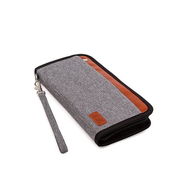 Yhmxh Organizadores y almacenamiento Bolsa de documentos de viaje portátil con cepillo RFID para pasaporte, bolsa de pasaporte larga de gran capacidad Almacenamiento de ducha