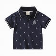 thumbnail image 4 of HCNTES Boys Short Sleeve Dress Shirts Button Down Casual Shirt Summer Formal Uniform Shirt Kids(Navy,1-2 Years), 4 of 4