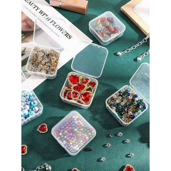 10Pcs Clear Mini Plastic Storage Boxes For Small Items, Beads, Jewelry, Crafts
