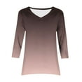 thumbnail image 5 of Womens Fall Tunic Tops, 3/4 Sleeve Shirts for Women Fashion Loose Fit Ombre Tie Dye V Neck T Shirts Dressy Blouses S-2XL, 5 of 5