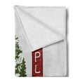thumbnail image 2 of Explore Soft Flannel Fleece Throw Blanket, Coniferous Tree Silhouettes Sketch Arrangement Vintage Graphic, Cozy Plush for Indoor and Outdoor Use, 70" x 90", Ruby Forest Green, by Ambesonne, 2 of 5