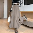 thumbnail image 1 of Falda plisada de primavera y verano para mujer, vestido elegante adelgazante de cintura alta, falda larga, sensación de alta gama, 1 of 4