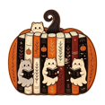 thumbnail image 2 of Halloween Wooden Pumpkin Bookshelf Decor, Rustic Pumpkin Tabletop Ornament with Fall Design, Seasonal Home Decoration for Shelf Mantel Desk Living Room Office Party Display, 2 of 6
