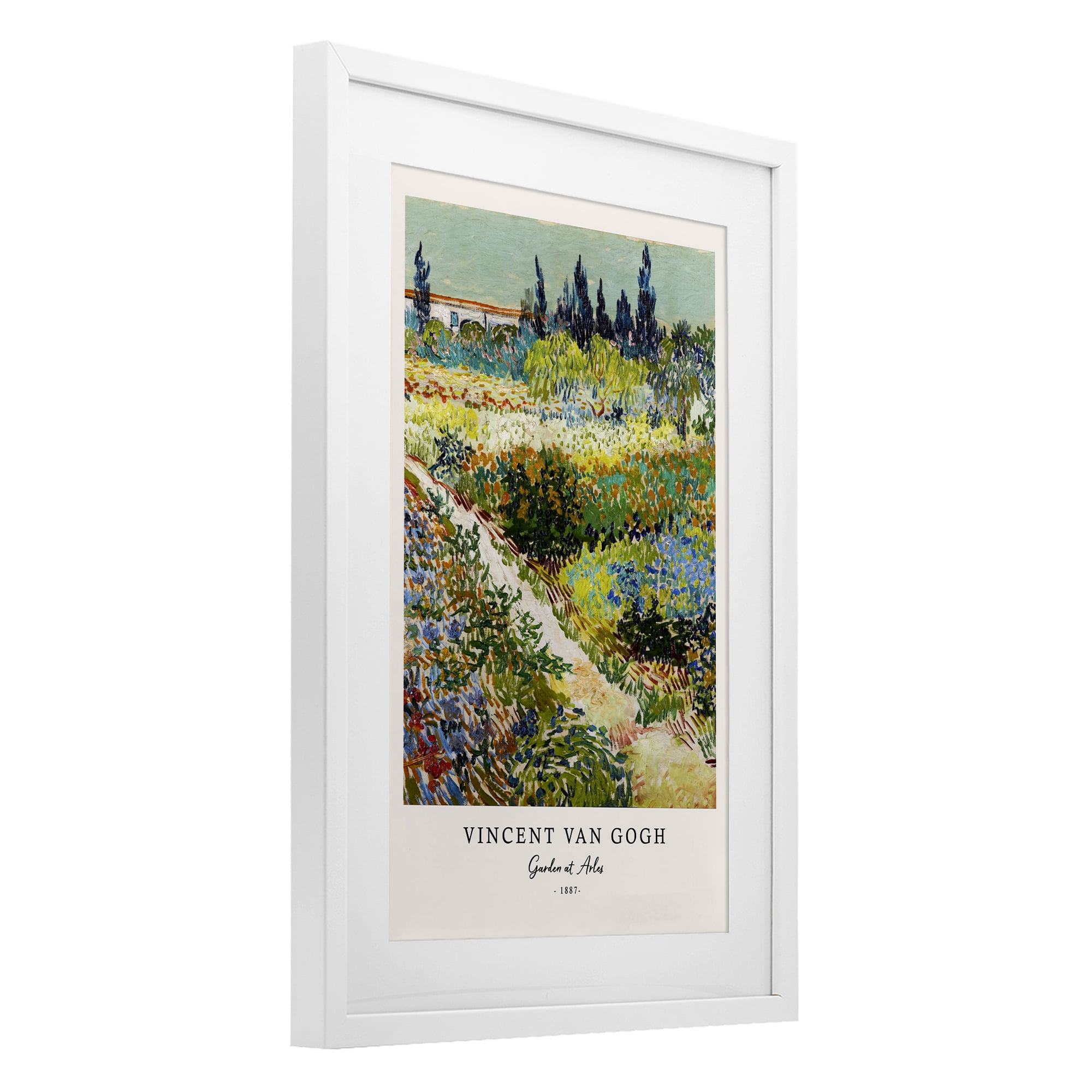 Stupell Industries Classic Garden At Arles White Framed Print Under Glass, design by Vintage Hustle