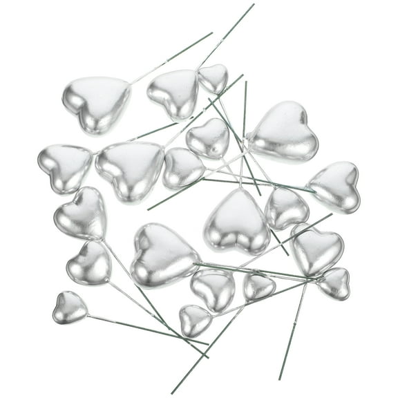 20 Pcs Cake Insert Paper Cups Decorative Cake Decor Heart Cake Toppers Wedding Decoration Foam Trim Wedding Heart Topper