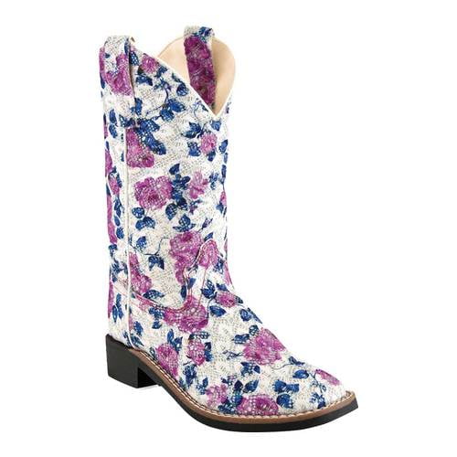 Size 3 Blazin Roxx 4451066-3 Pecos Glitter Cowgirl Boot Square Toe Silver