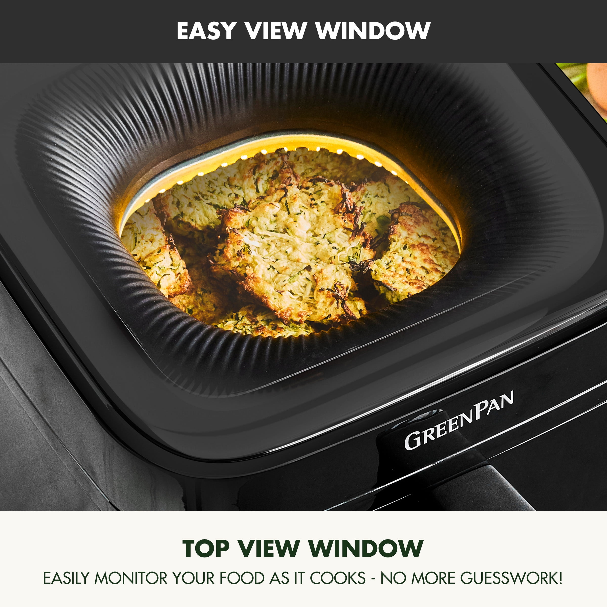 GreenPan Cyclone 7QT 12-in-1 Air Fryer, XL Easy View Window, 400 °F in 4 Seconds
