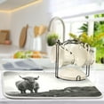 thumbnail image 5 of Highland Cow Dish Drying Mat for Kitchen Counter, Ultra Absorbent Reversible Microfiber Dishes Drying Rack Pad Heat-resistant Mats 18x24in, 5 of 7