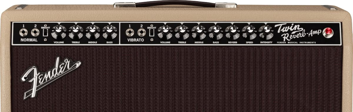 Fender Tone Master Twin Reverb 2x12-Inch 200-Watt Guitar Combo Amplifier Bundle with Instrument Cable, Amperstand Guitar Cradle, Tuner, and 24-Pack Picks