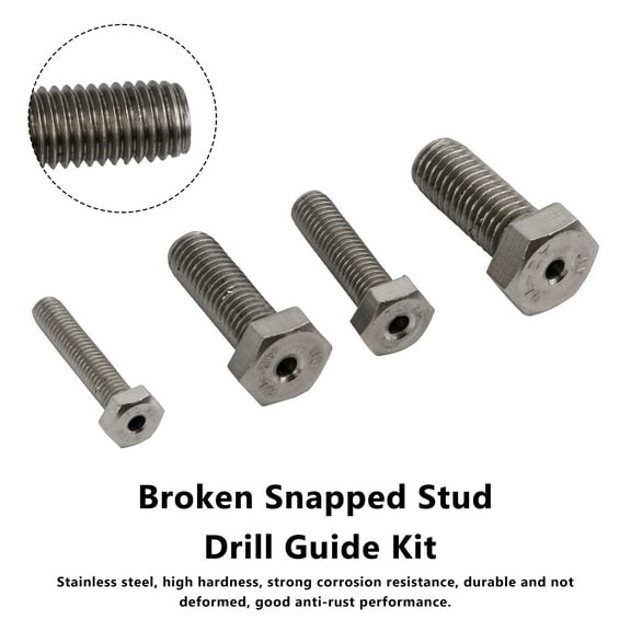 Stainless Steel M6 & M8 & M10 & M12 Broken Snapped Stud Drill Guide Kit 4PCS