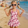 thumbnail image 3 of Uorisanigo Cute Strawberry Little Girls Swimsuits One Piece with Skirt Modest Swimwear for Kids Girls Bathing Suits Summer Beach, Size 3-4, 3 of 6