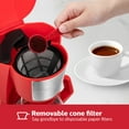 thumbnail image 4 of Holstein Housewares 5-CUP Coffee Maker - Space-Saving Design, Auto Pause and Serve, and Removable Filter Basket for Fresh and Rich-Tasting Coffee - RED, 4 of 9