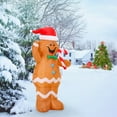 thumbnail image 3 of 5 Ft LED Waving Gingerbread Man Decoraciones para el hogar de vacaciones de Navidad Luces LED Adorno Abanopi Decoración navideña, 3 of 7