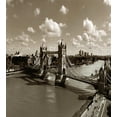 thumbnail image 3 of Travel Duvet Cover Set Queen Size, Tower Bridge in London City Cloudy Sky Old Historic Cityscape Nostalgia England, Decorative 3 Piece Bedding Set with 2 Pillow Shams, Sepia White, by Ambesonne, 3 of 3