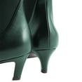 thumbnail image 4 of FSJ Women Casual Square Closed Toe Ankle Boots Kitten Low Heel Slip On Western Elastic Chelsea Booties Walking Dress Classic Shoes Size 7.5 Green, 4 of 4