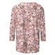 thumbnail image 4 of Blusas para Mujeres Casual 3/4 Manga Cuello Redondo Impreso Suelto, Top para Primavera Verano Diario Y Otoño, 4 of 5