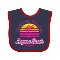 Inktastic Summer Enjoy the Sunshine Laguna Beach California in Pink Boys or Girls Baby Bib