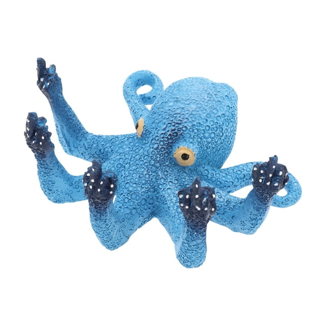 Decoración de Pecera Pulpo Adorno de Acuario Decoraciones de Pulpo Divertidas Resina Decoración de Pecera Azul