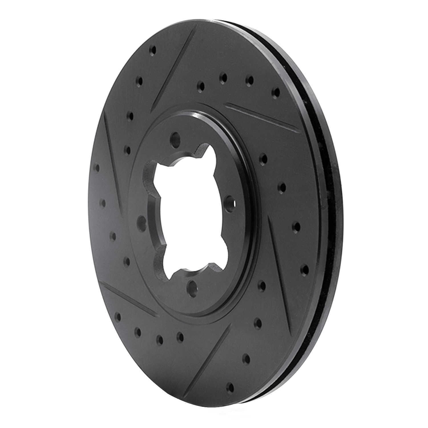 Dynamic Friction Company 633-76013L DFC Brake Rotor - Drilled And Slotted - Black