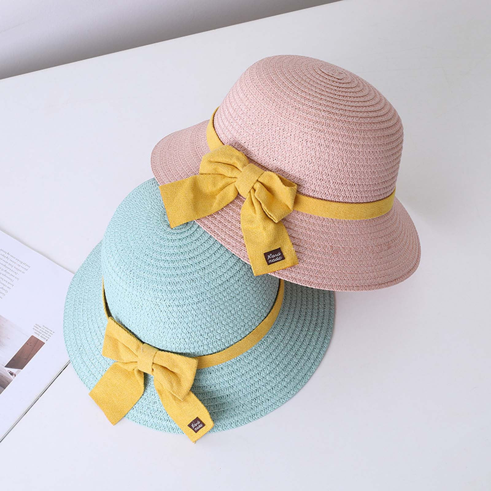 Odeerbi Summer Beach Hats for Women 2024 Woven Hat Bucket Hat