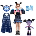 thumbnail image 2 of Disney Vampirina Cosplay para niña, disfraz de princesa para Halloween, disfraz de fiesta de carnaval, bruja terrorífica de vampiro y Diablo, 2 of 5