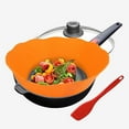 thumbnail image 6 of Splatter Guard,Silicone Splatter Guard Splatter Screen For Frying Pan Pots Splatter Guard Adjustable Oil Guard For Cooking And Baking, For Cooking And Baking,Orange,16.81x5.39", 6 of 9