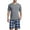 Plaid_Gray, variant on MoFiz Pjs Men's Solid Bamboo Pajamas Set Short Sleeve V-Neck Top and Shorts with Pockets Loungewear 2-Piece for Men